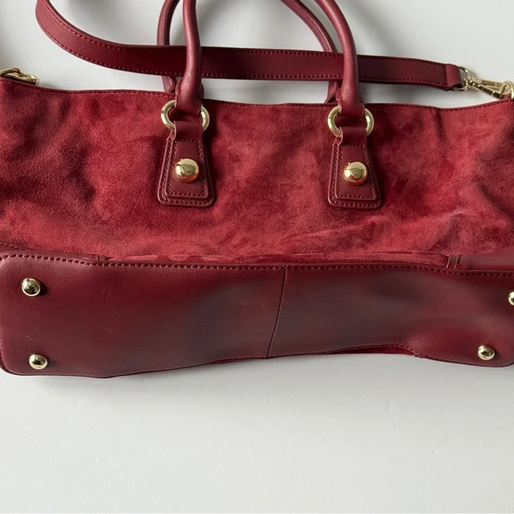 Talbots Burgundy Suede Handbag Purse